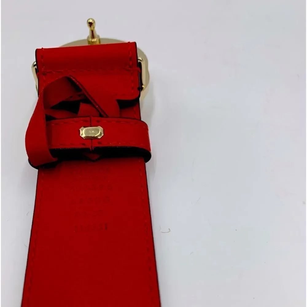 Authentic Gucci Double G Red Leather Belt Preloved